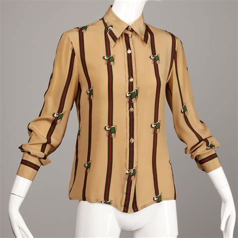 vintage gucci blouse|Gucci shirt transparent.